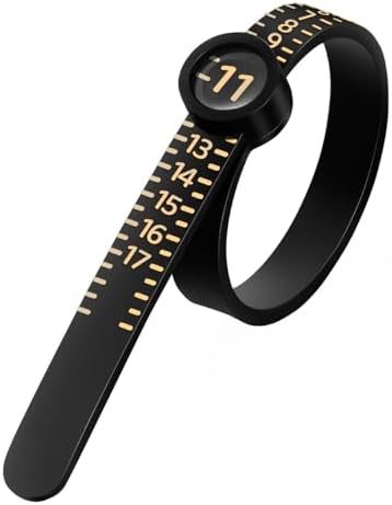 Meowoo Ring Sizer Measuring Tool with Magnifier, for Ring Measurer and Ring Sizer Clear and Intuitive Reading. Plastic Ring Sizer with Lens, 1-17