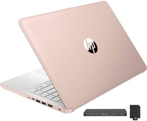 HP Stream 14" HD BrightView Laptop, Intel Celeron N150, 16GB RAM, 416GB Storage (128GB eMMC + 288GB Docking Station Set), Intel UHD Graphics, 720p Camera, Wi-Fi, 1 Year Office 365, Win 11 S, Gold