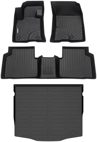 GINOWY-Floor Mats & Cargo Liner for Ford Escape 2020-2026 (Only Gas) 丨TPE All Weather Car Mats Escape Cargo Trunk Mat Waterproof Accessories for Ford Escape Floor Liners