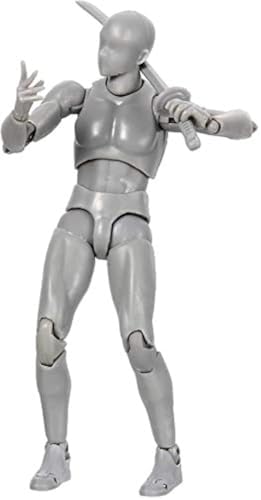 Action Figures Body-Kun DX & Body-Chan DX PVC Figure Model Drawing for S H Figuarts with Box for Artists (Gray, Male)