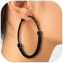 PROSTEEL 30/40/60/80/100mm Chunky Hoop Earrings For Women Gold Plated/Black Stainless Steel Hoops Earrings Statement Jewelry