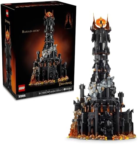 LEGO Icons The Lord of The Rings: Barad-dûr Building Set for Adults - The Lord of The Rings Collectible for Fans - Includes 10 Minifigures - Gift for Men and Women - 10333