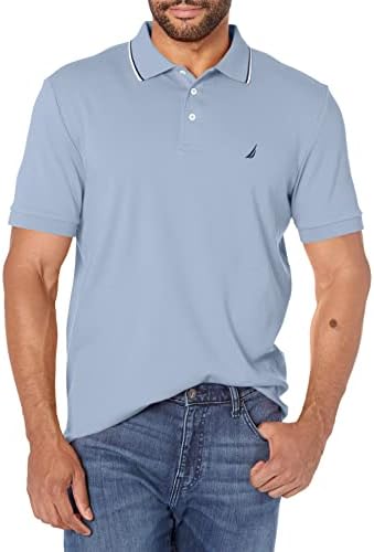Nautica Men's Classic Fit Short Sleeve Dual Tipped Collar Polo Shirt