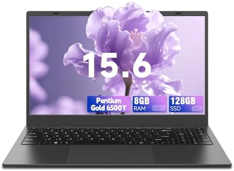 Laptop Computer 15.6 Inch - 8GB RAM 128GB SSD Laptops with Pentium 6500Y Processor Up to 3.4GHz, 1080P FHD IPS, Type C, HDMI, BT 5.0, WiFi 5, Traditional Laptop Computers for Work School Travel