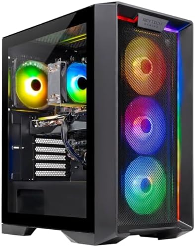 Skytech Gaming Nebula Desktop PC, Ryzen 5 5500 3.6 GHz (4.2GHz), AMD RX 9060XT 8GB, 1TB NVMe SSD, 16GB DDR4 RAM 3200, 650W Gold PSU, Wi-Fi, Win 11