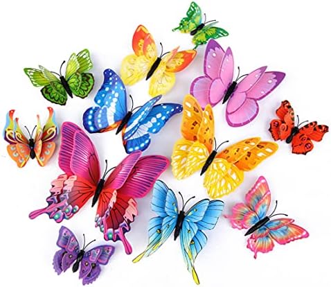 OPSEAM Butterfly Wall Decor 24/48 PCS, 3D Butterflies Stickers for Party Decorations with Magnets(Colorful, 24)