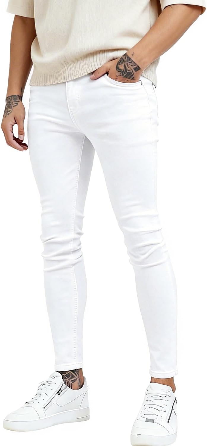 GINGTTO Men's Ripped Jeans Slim Fit Skinny Stretch Jeans Pants