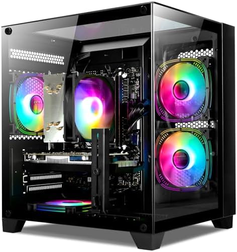 Prebuilt Gaming PC Desktop Ryzen 7 5700X, GeForce RTX 4060, 16G DDR4 RAM, 1TB NVME 3.0 SSD, Tower Computer for Work, Streaming & Every Day Home Use (Black)