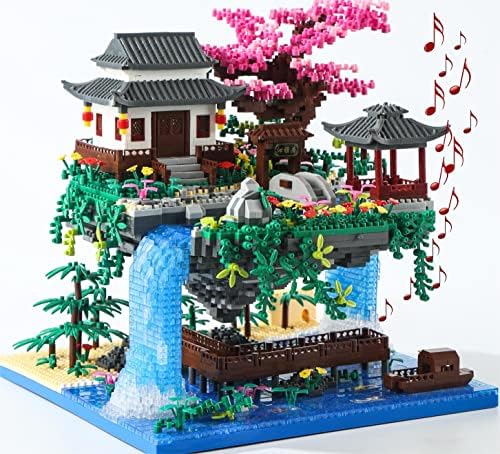 Cherry Blossom Tree Building Set with Gift Box, Original Music Cherry Blossom Tree House(Type :Symphony), Japanese Sakura Tree House Lights Building Kit3320 Pcs, Cherry Bonsai Building Set.