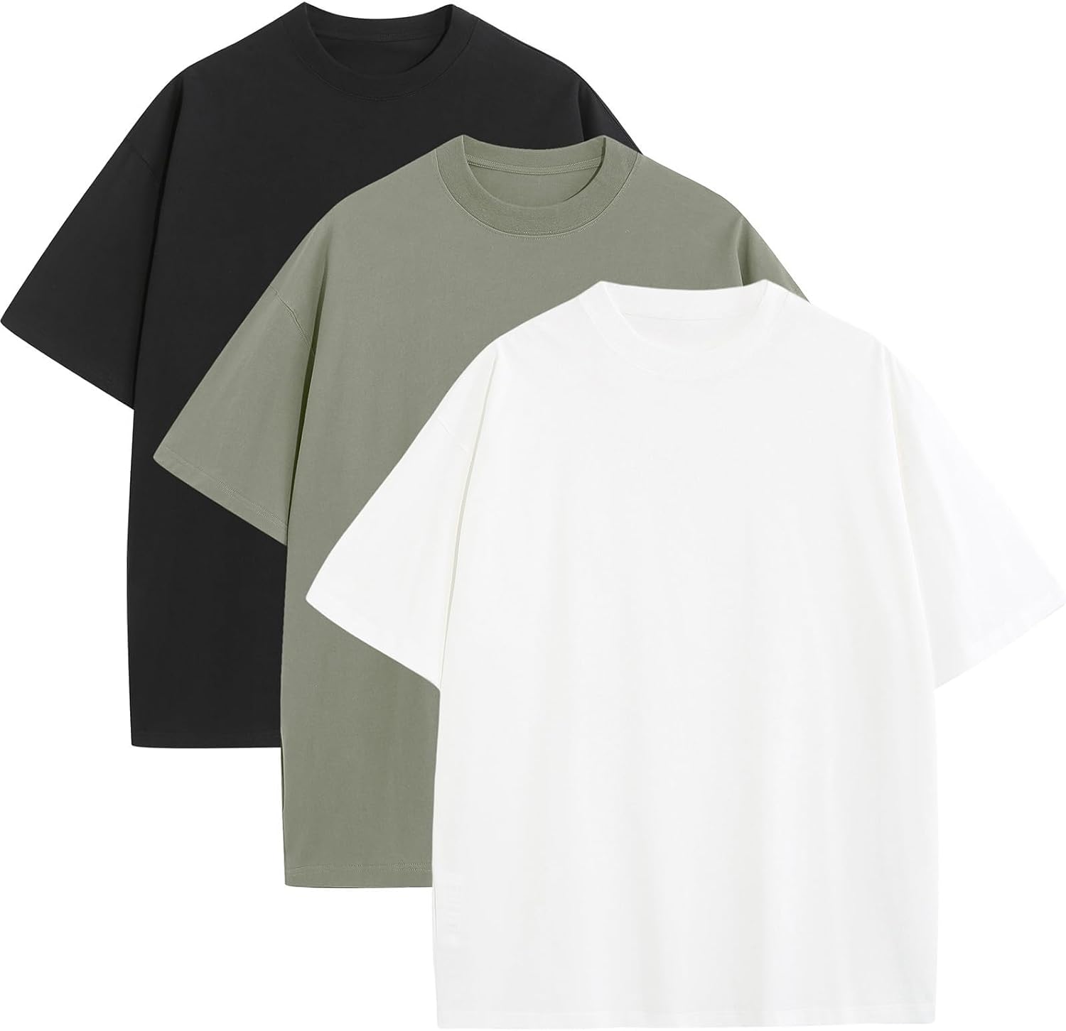 Mens Oversized T-Shirts Fashion Loose Fit Crewneck Tshirt Streetwear Heavyweight Short Sleeve Tee Shirt Gym Workout Tops