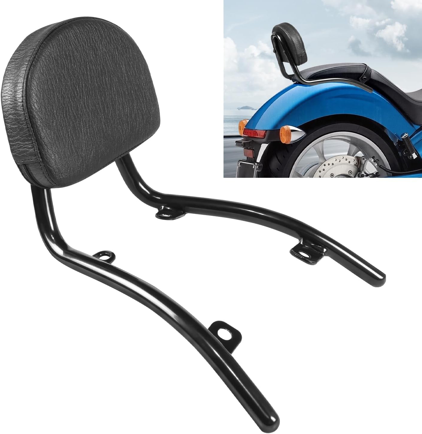 DSISIMO Motorcycle Rear Passenger Backrest Sissy Bar With Back Rest Cushion Pad Compatible With For Honda Fury VT1300CX VT1300 CX 2010-2025 Sissy Bar Backrest