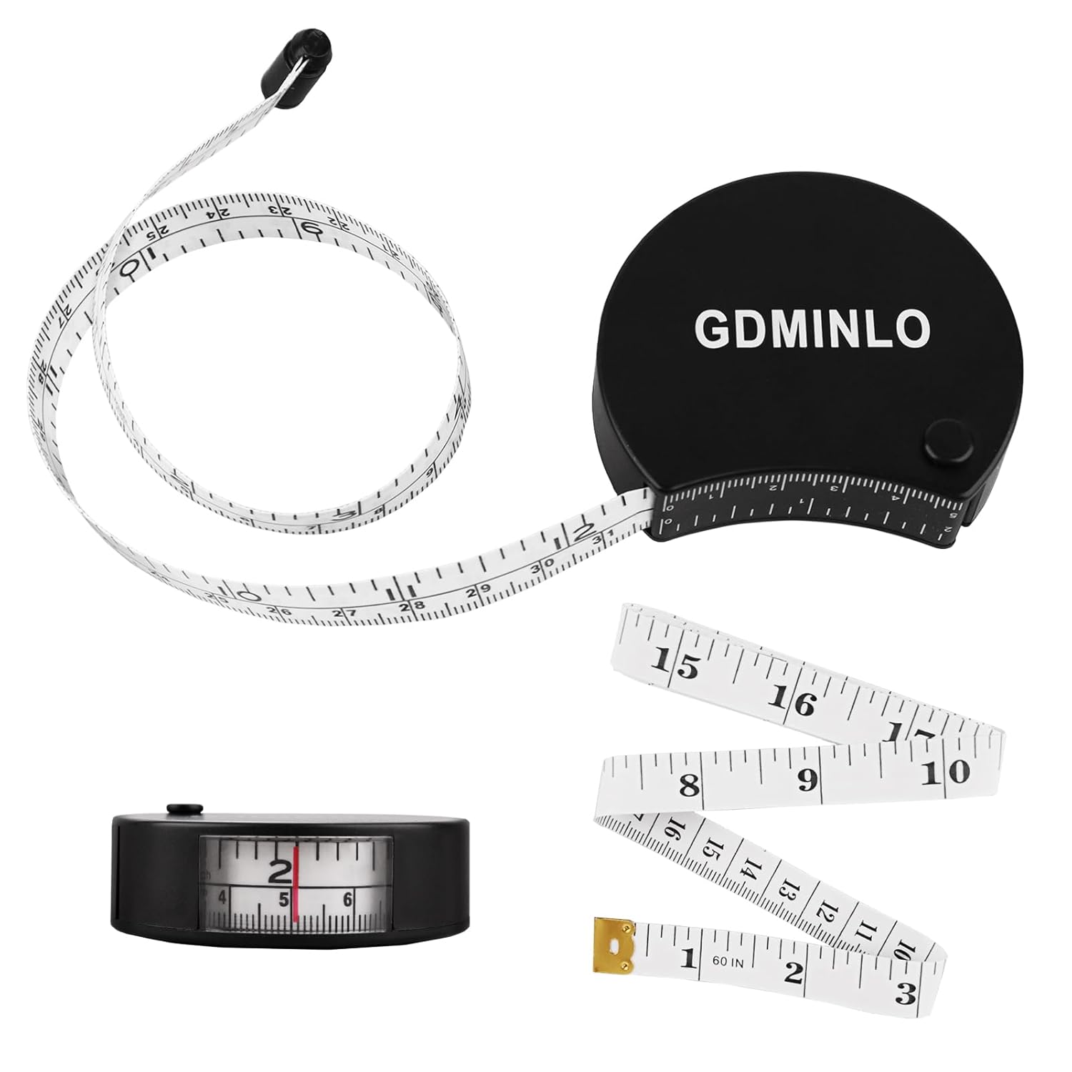 Body Measuring Tape, Retractable Soft Double-Scale, 60 Inch\/150 cm, Black
