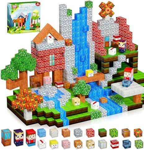 200PCS Magnetic Blocks, Magnetic Building Cube Toys for Kids, STEM Montessori Stacking, Sensory Education Toys for Toddlers Building World Set, Christmas Birthday Gifts for Kids Age 3 4 5 6 7 8 9 10
