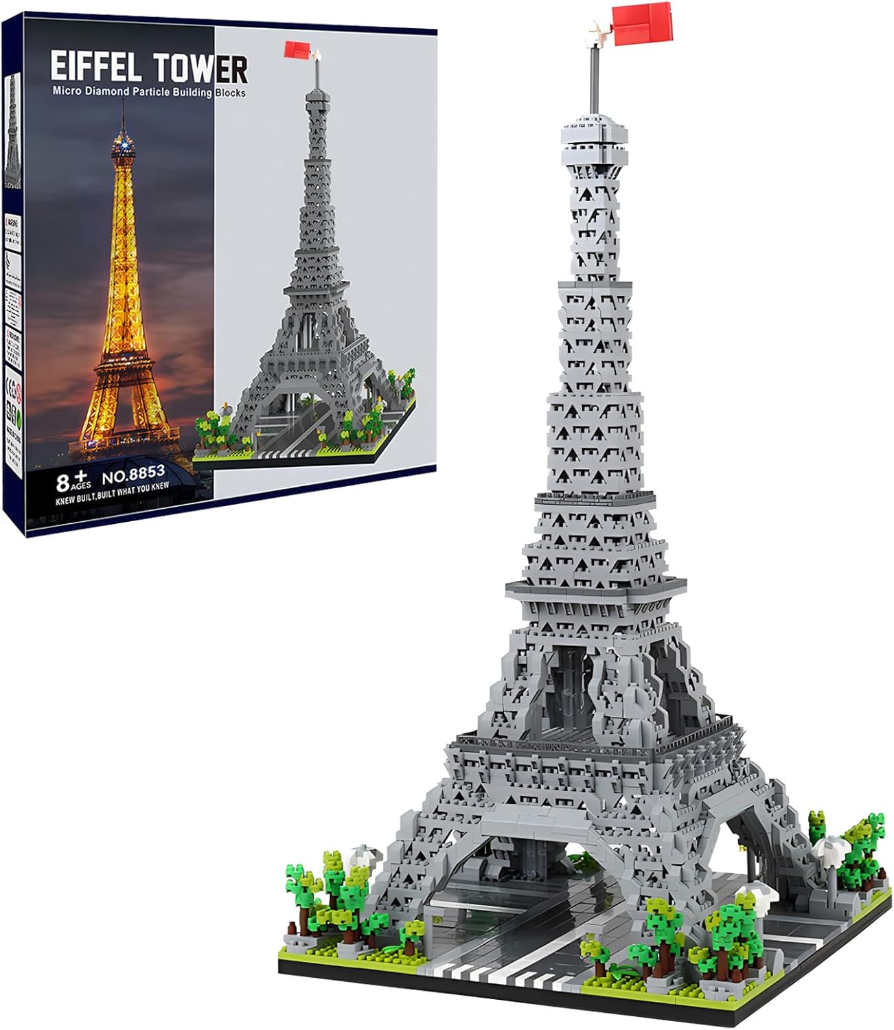 CSNRHG Paris Eiffel Tower World Famous Architectural Model Micro Building Blocks Set 3350 Pieces 3D Puzzle Toys Gifts for Kid and Adult