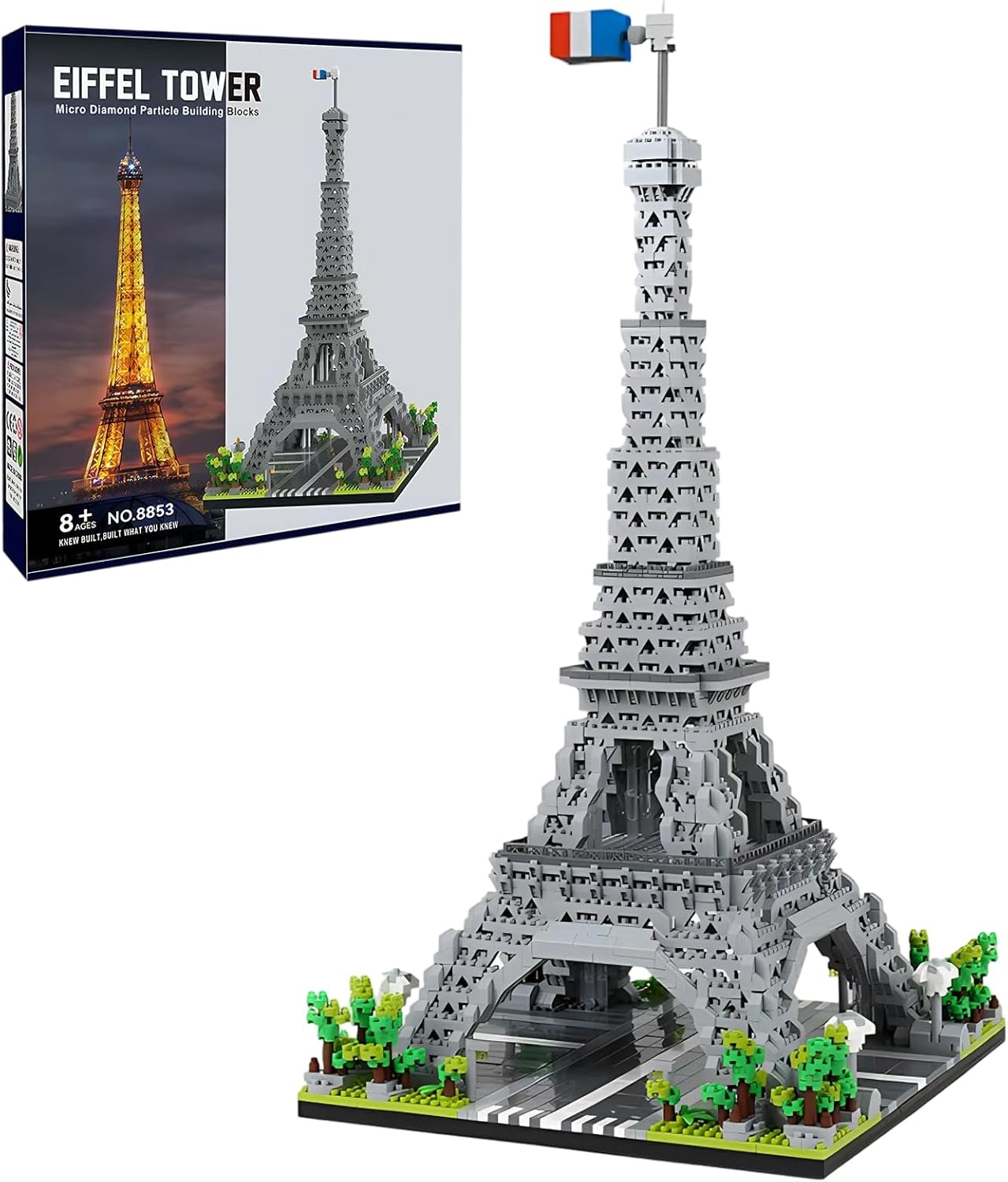 Myth Qholve Paris Eiffel Tower Model Building Blocks Micro Brick Architecture Landmark for Display Fun Construction Gift for Kids &amp; Adults