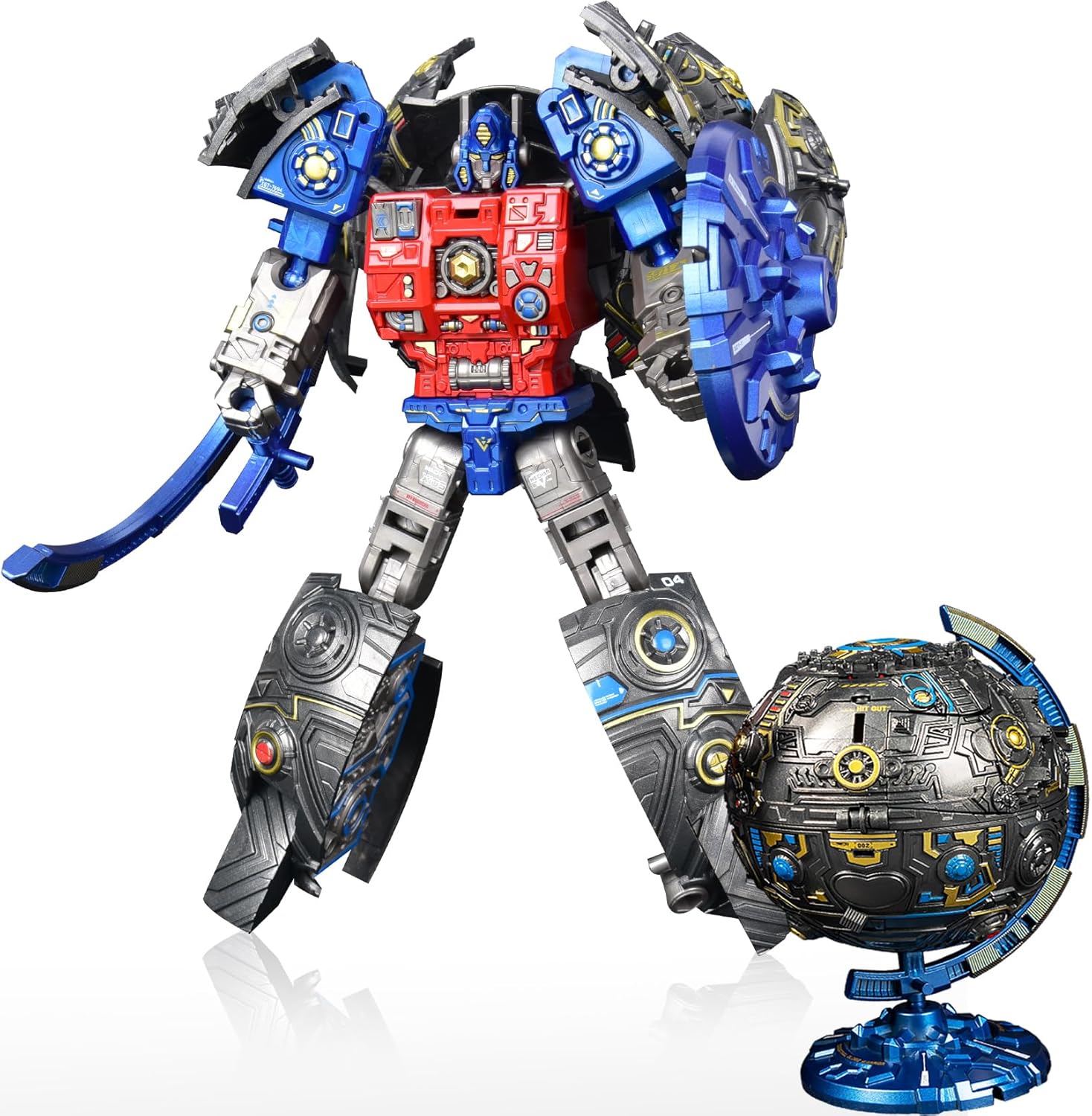 2 in 1 Transforming Toy, New Globe Transform into Robot Toys for Kids Toddler Fun Deformation Robot Action Figure Christmas Birthday Gift Toys for Boys Girls 3-8