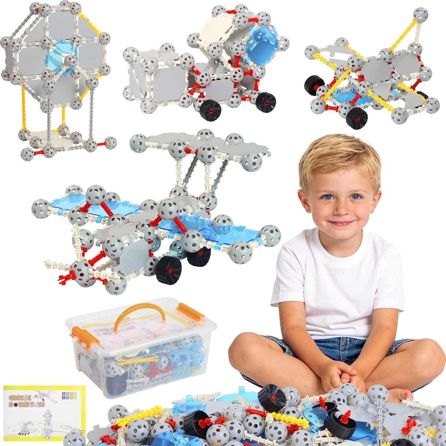 Tazakure 160 Pcs STEM Building Toys for Kids,Creative Educational Building Blocks Sets,Engineering Building Kits for 4-8 5-7 8-12 Year Old Boys &amp; Girls,Learning Toys &amp; Birthday Gift for Toddle
