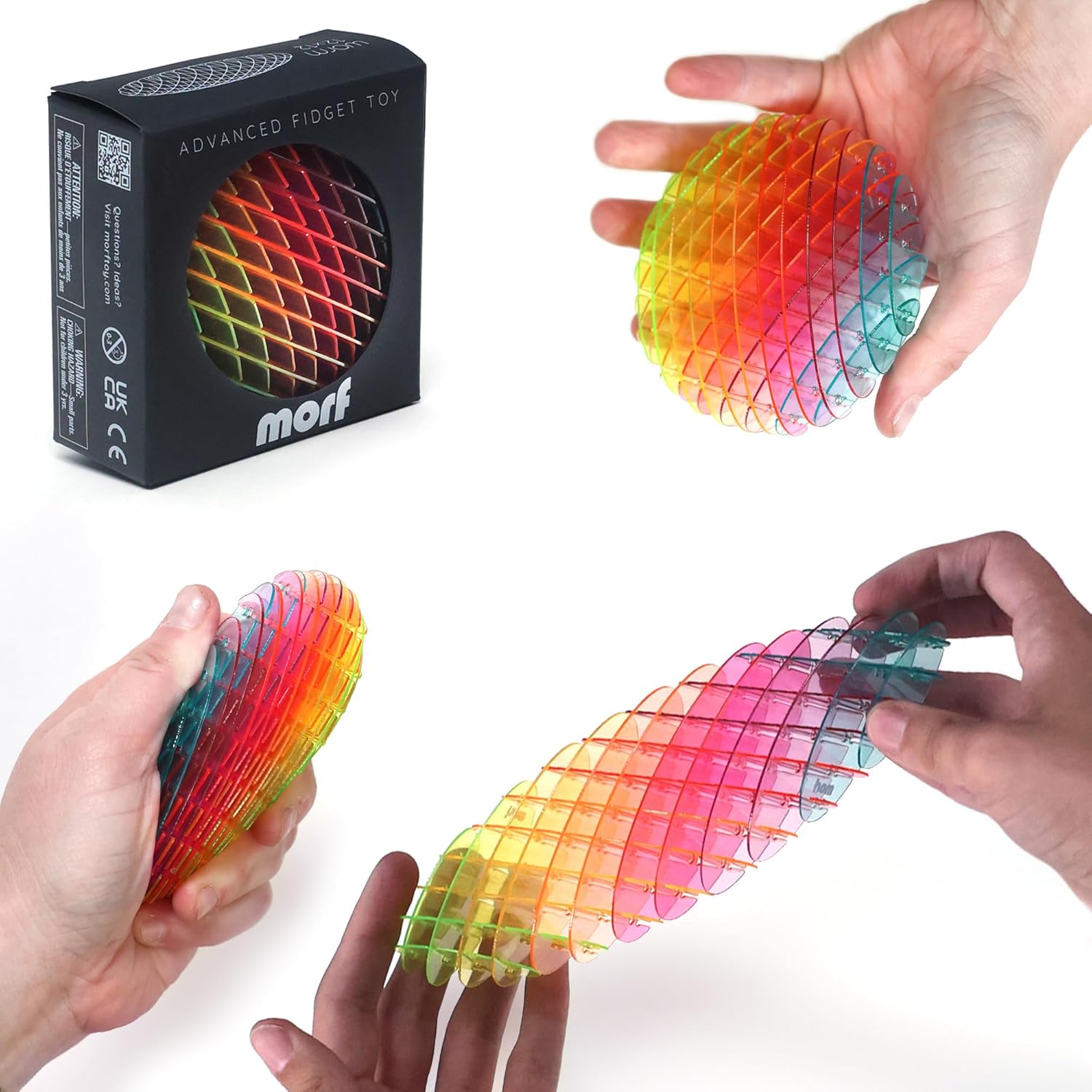 Morf Fidget Worm Toy - Flexible 3D Sensory Slug Figgy Toy for Kids, Teens, and Adults \u2013 Stretchy, Quiet, Stress and Anxiety Relief, Focus - For Play, School, Work Gifts, Great For Classroom and O