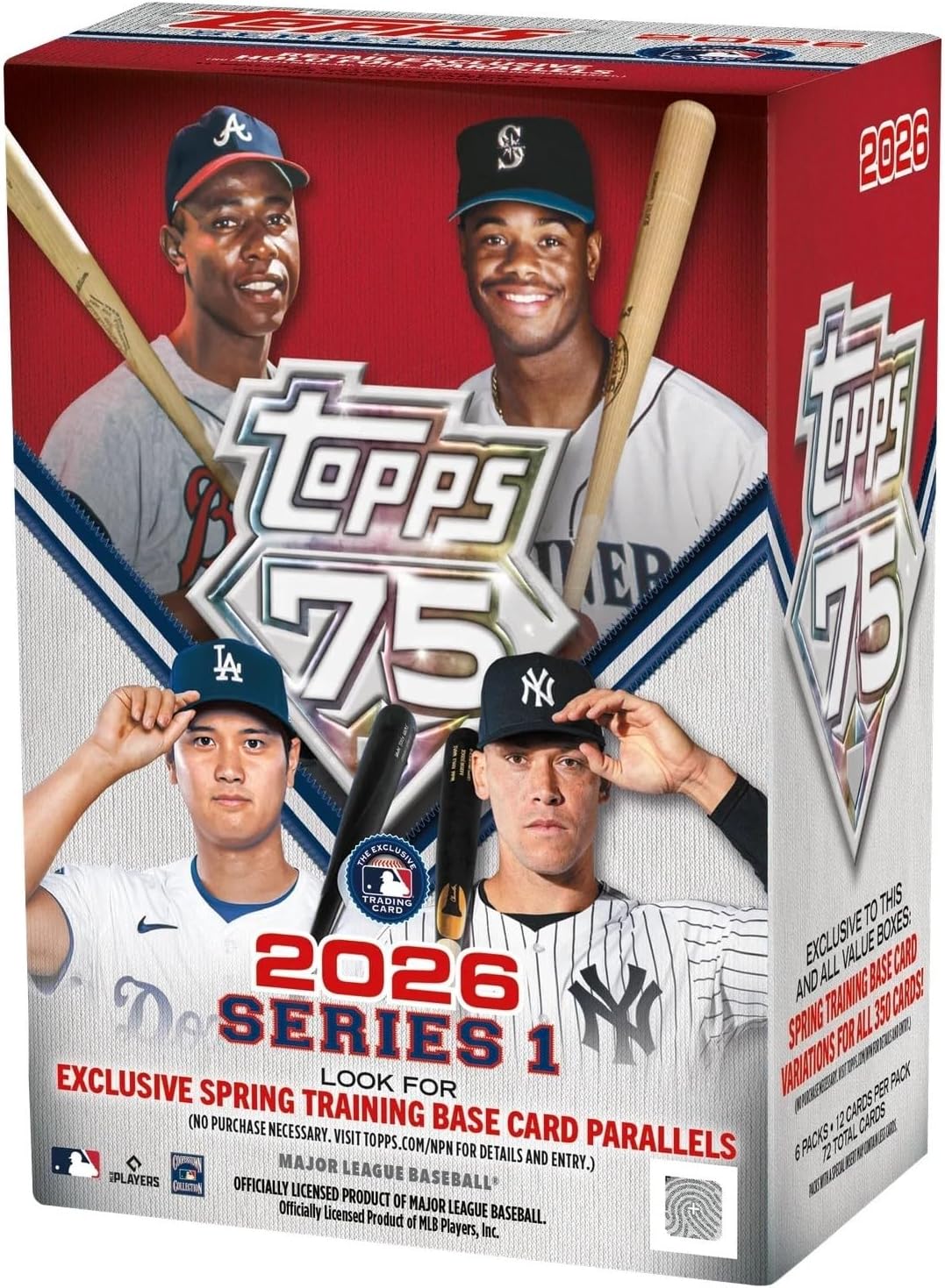 2026 Topps Baseball Series 1 Blaster Box of Packs with Possible Retail Exclusive Holo Foil Parallels and Blaster Exclusive Spring Training Variation Cards