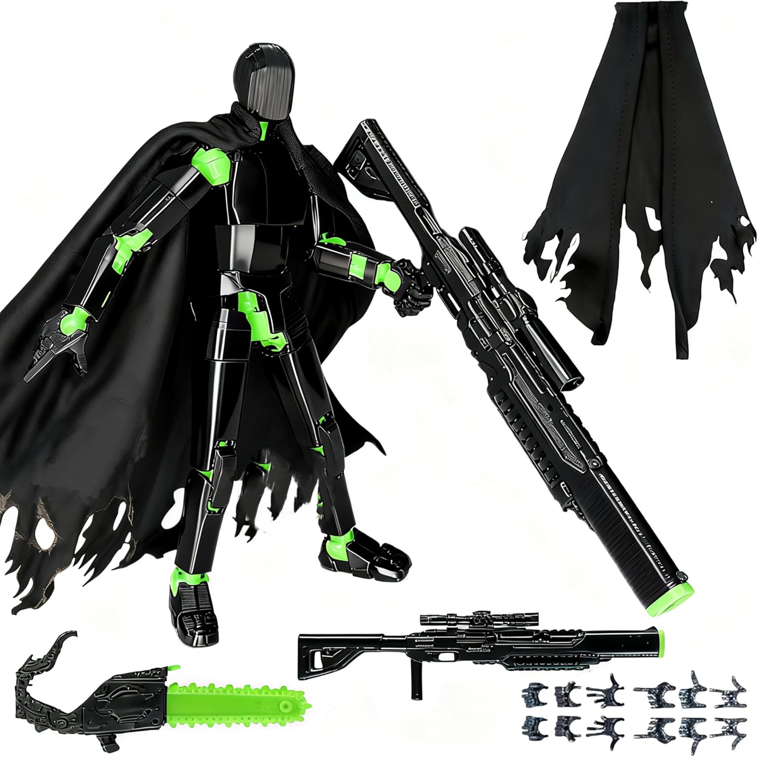 Pthjswj T13 Action Figure Set - (Assembled) 3D Printed Action Figure, Titan 13 Action Figure, Multi-Jointed Movable Dummy 13, Robot Action Figure, Birthday Gifts for Boys, Girls Desktop Decorations