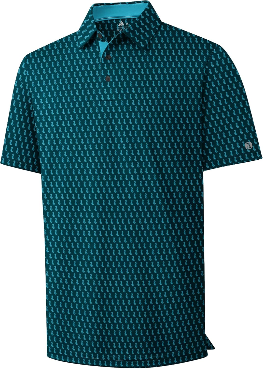 ZITY Mens Golf Shirts Short Sleeve Print Patterns Performance Moisture Wicking Polo Shirt