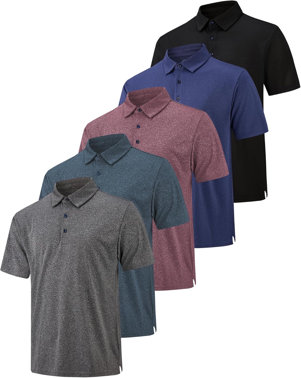 Pack Polo Shirts for Men Dry Fit Performance Short Sleeve Golf Polo Shirt