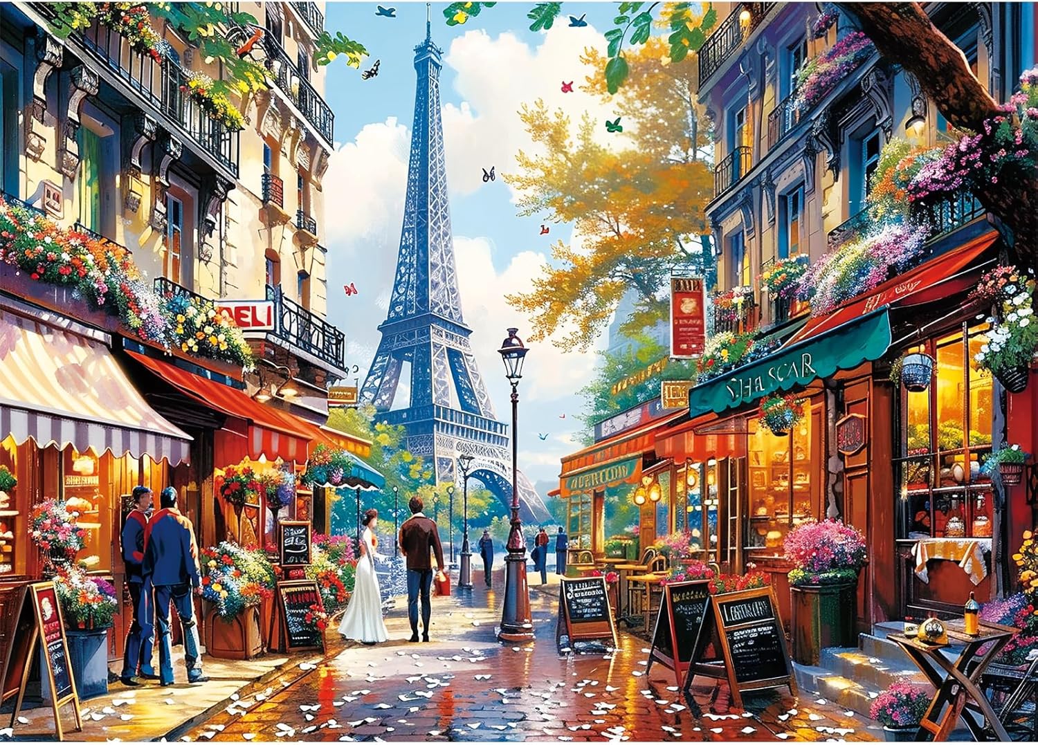 1000 Pieces Puzzle for Adults - Charming Paris Puzzle for Adults Children - Recycled Paper Jigsaw Puzzle 1000 Pieces - Fun and Challenging Family Game Great Gift Idea, Finished Size is 28 * 20 in