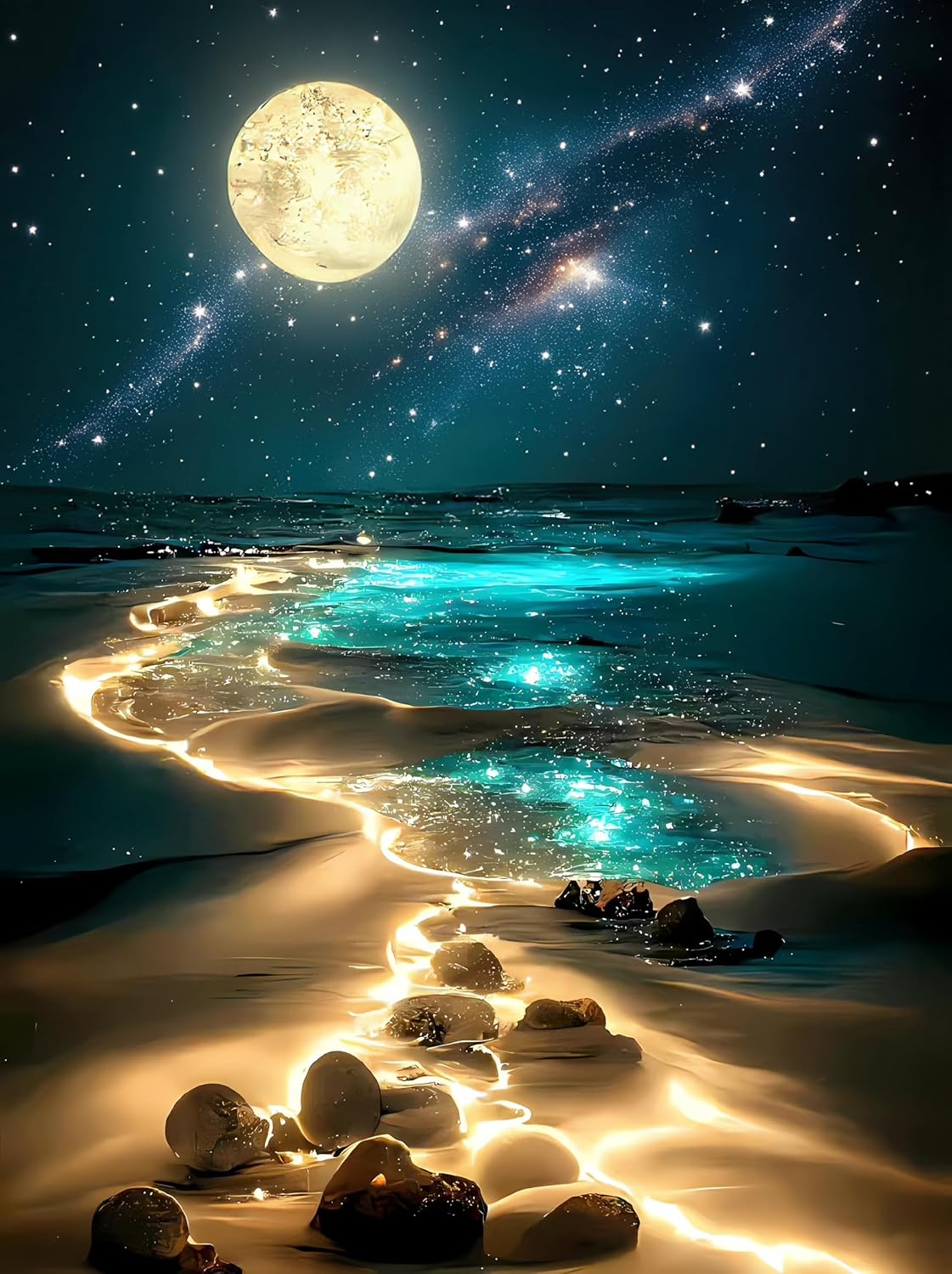 Moonlight Jigsaw Puzzles for Adults 1000 Pieces, Sparkling Beach Nature Landscape 1000 Piece Puzzle for Adults, Fun Hard Difficult Impossible Challenging Jigsaw Puzzles 1000 Pieces
