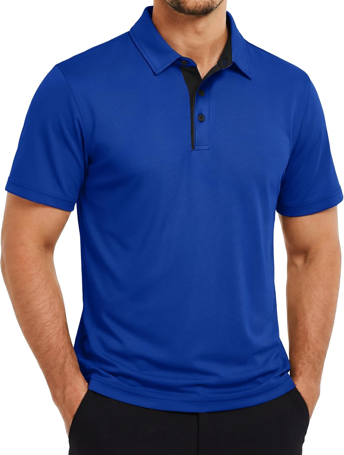TACVASEN Mens Golf Shirts Dry Fit Polo Short Sleeve Moisture Wicking Performance Collared Shirt for Work Casual Athletic