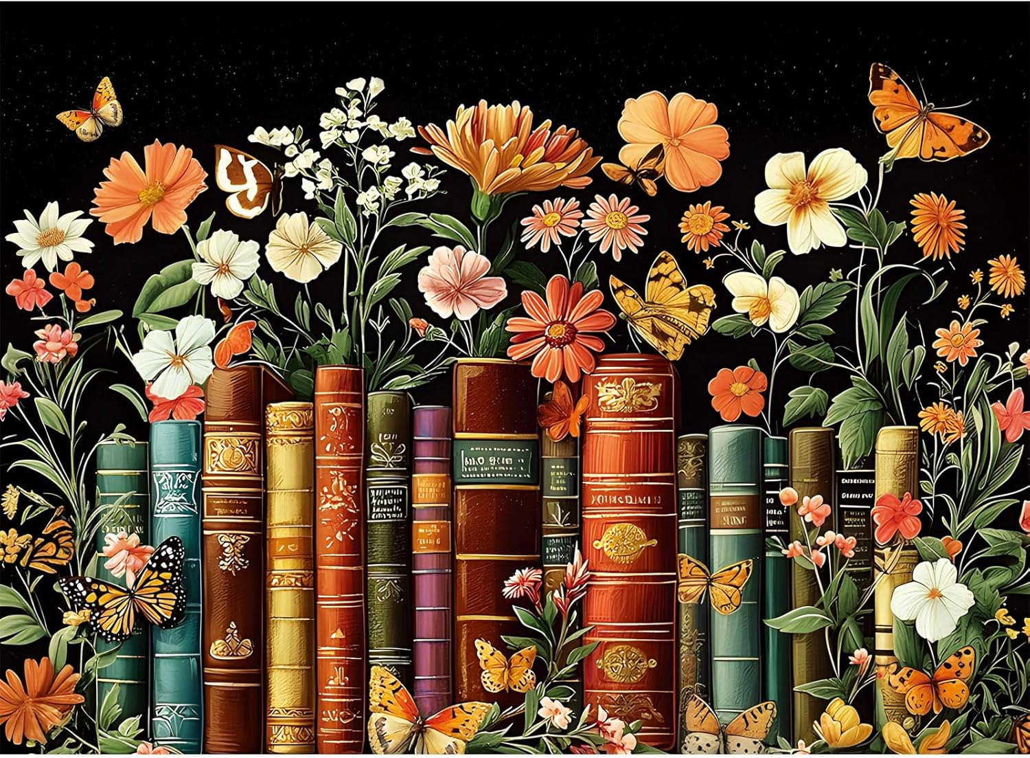 500 Piece Puzzle for Adults | Vintage Wildflowers Books Puzzle | Recycled Cardboard Plant Flowers Jigsaw Puzzle 500 Pieces | Challenging Game Home Decor Birthday Party Gift Toy for Adults Seniors