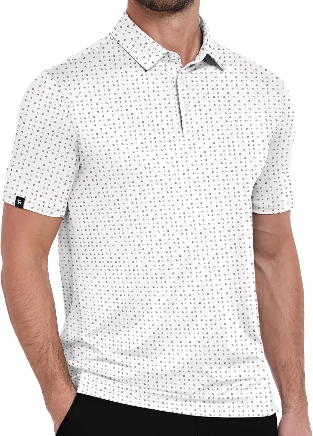 ZITY Mens Print Polo Shirts Short Sleeve Moisture Wicking Shirts for Men Golf Tennis Daily Casual Collared T-Shirt