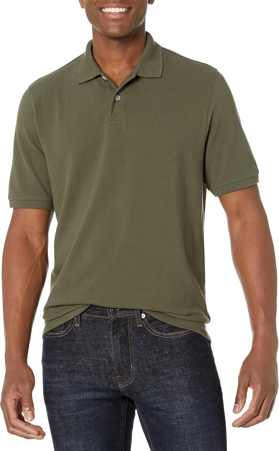 Amazon Essentials Men's Regular-Fit Short Sleeve Cotton Pique Polo Shirt (Available in Big &amp; Tall)