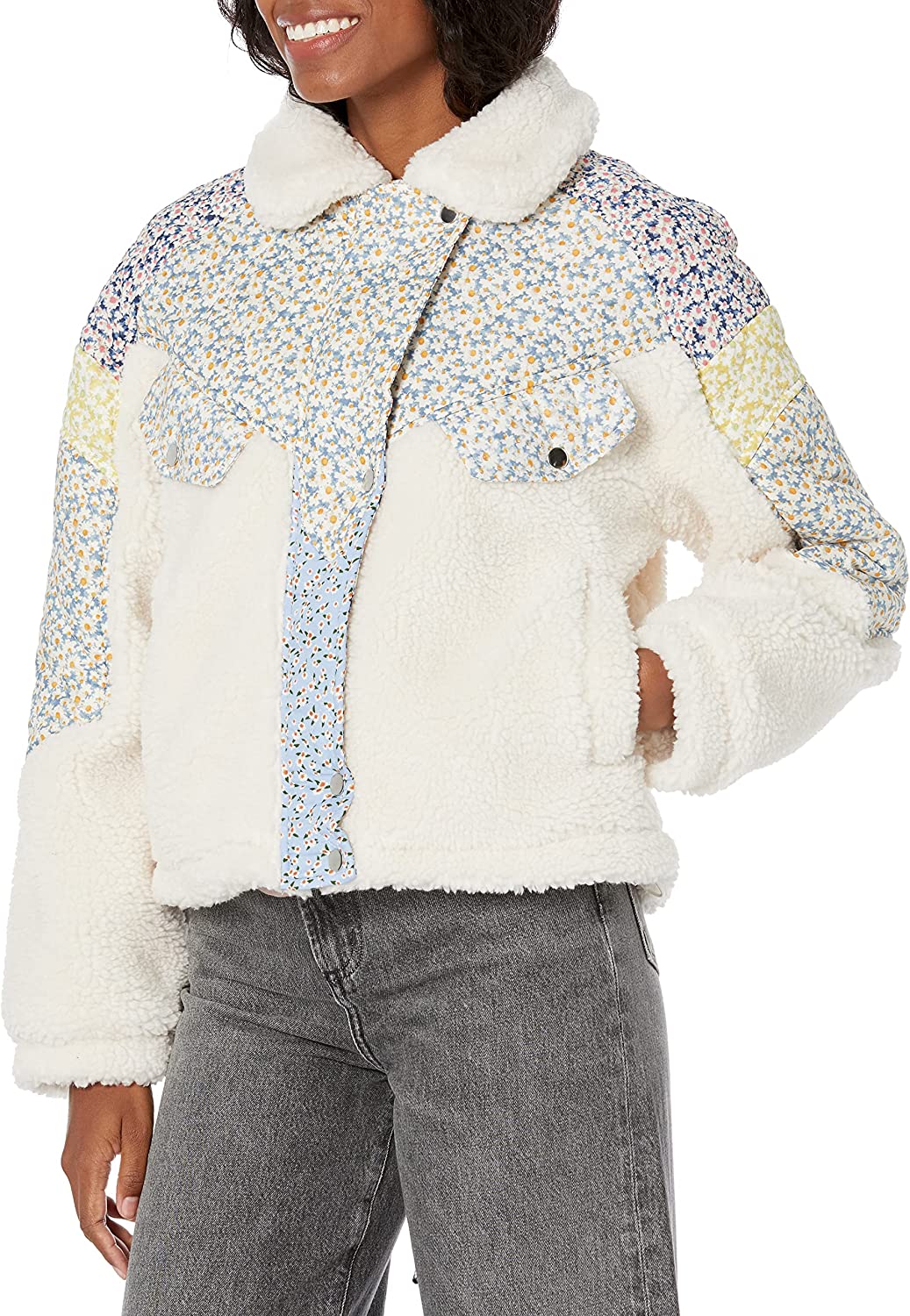 [BLANKNYC] Womens Floral Quilted Jacket