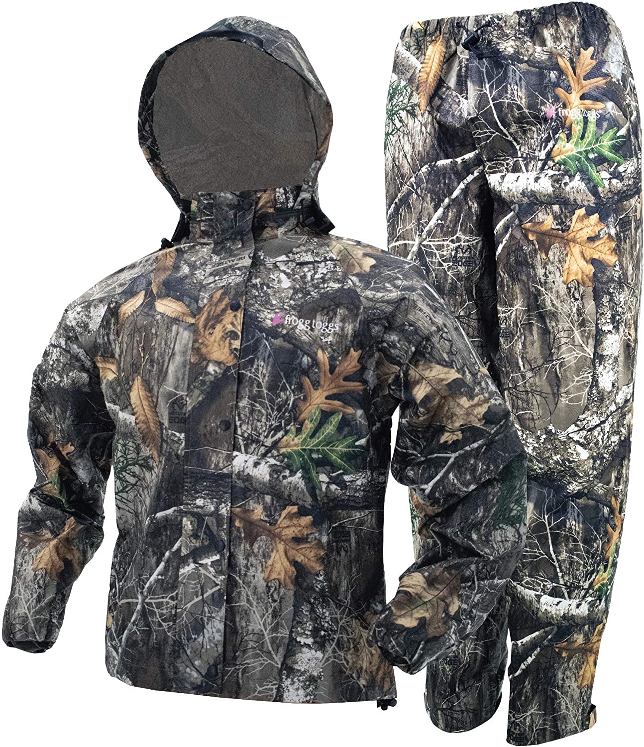 FROGG TOGGS Women's Standard Classic All-Purpose Waterproof Breathable Rain Suit, Realtree Edge, Medium