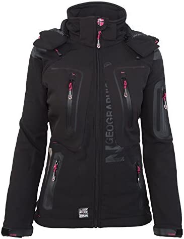 Geographical Norway Ladies Softshell Function Outdoor Rain Jacket Sports - Black, M