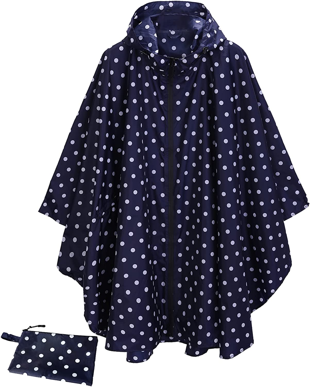 Fashion Hooded Rain Poncho Waterproof Raincoat Jacket with pocket for Men/women/Adult