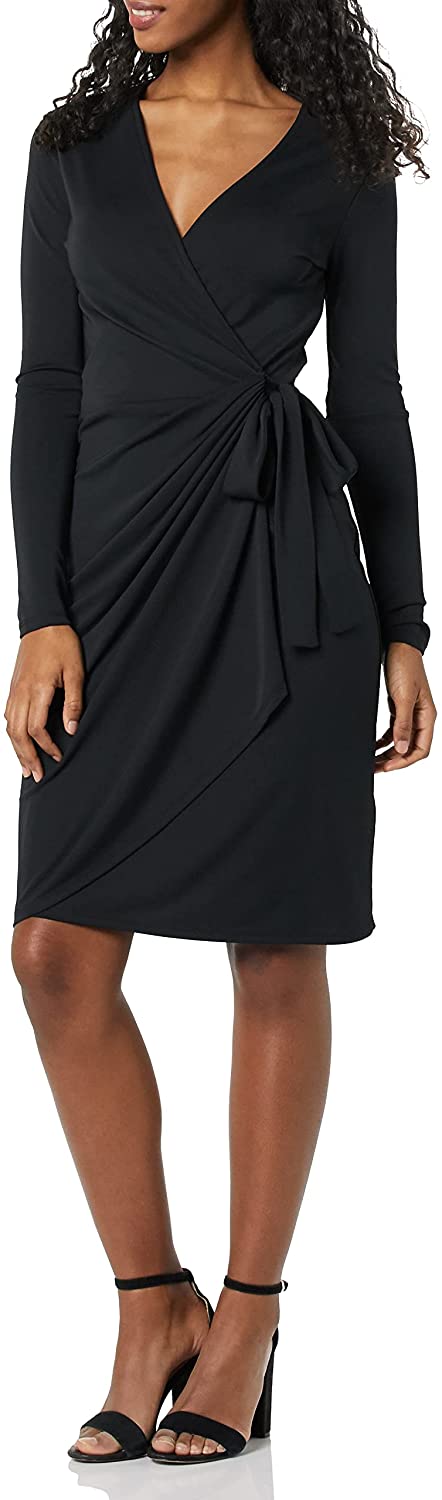 Women's Long Sleeve Classic Wrap Dress (Available in Plus Size)