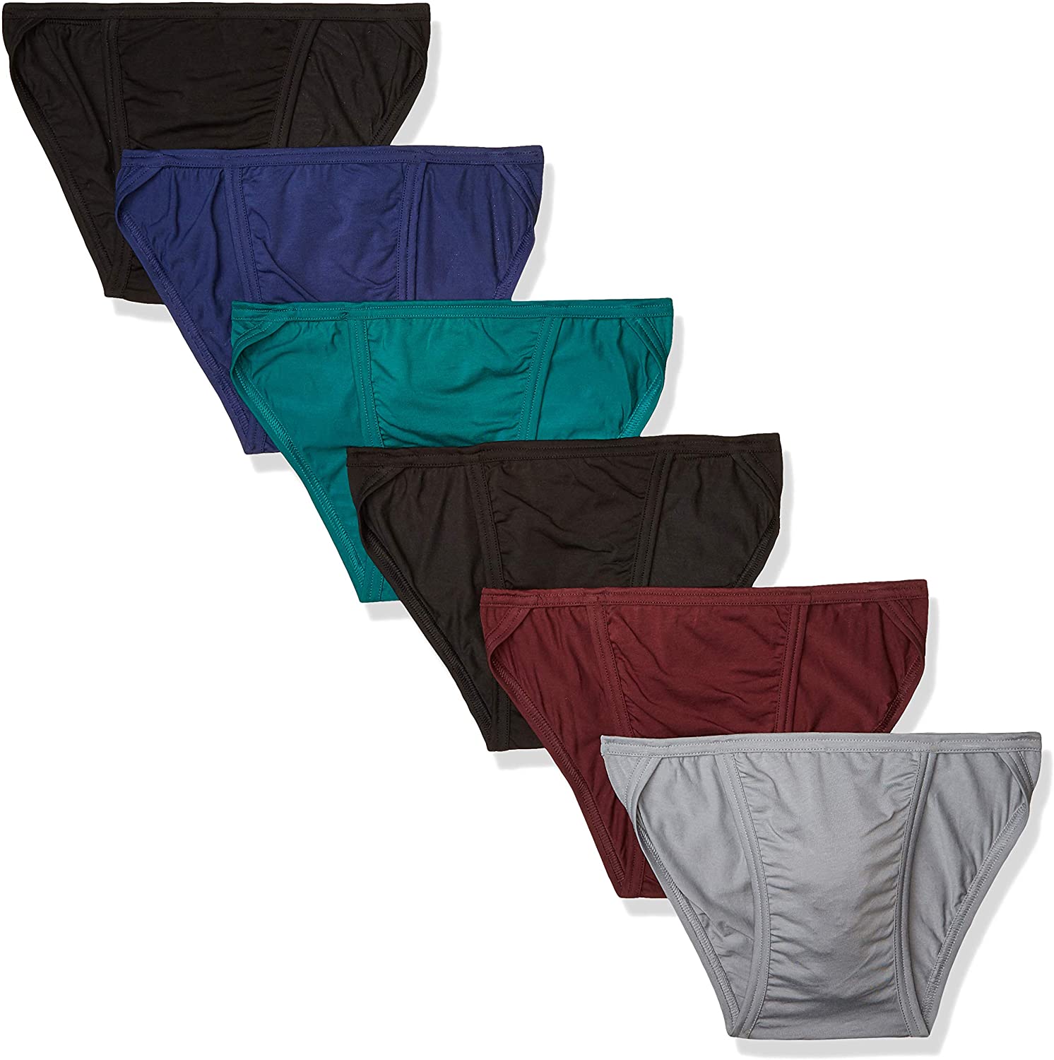 Hanes Men's Tagless Comfort Flex Fit Dyed String Bikini, 6 Pack