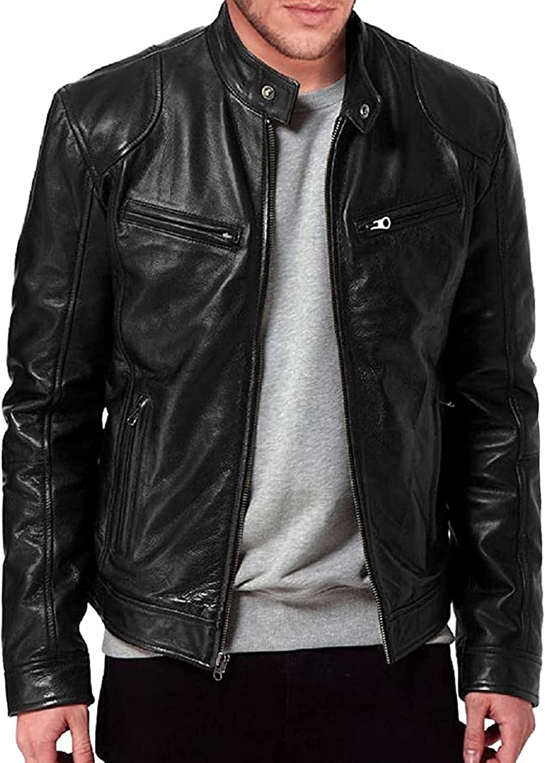 Leather Jackets For Men - Leather Motorcycle Jacket Men -leather Biker Jacket Men - Real Leather Jackets For Men