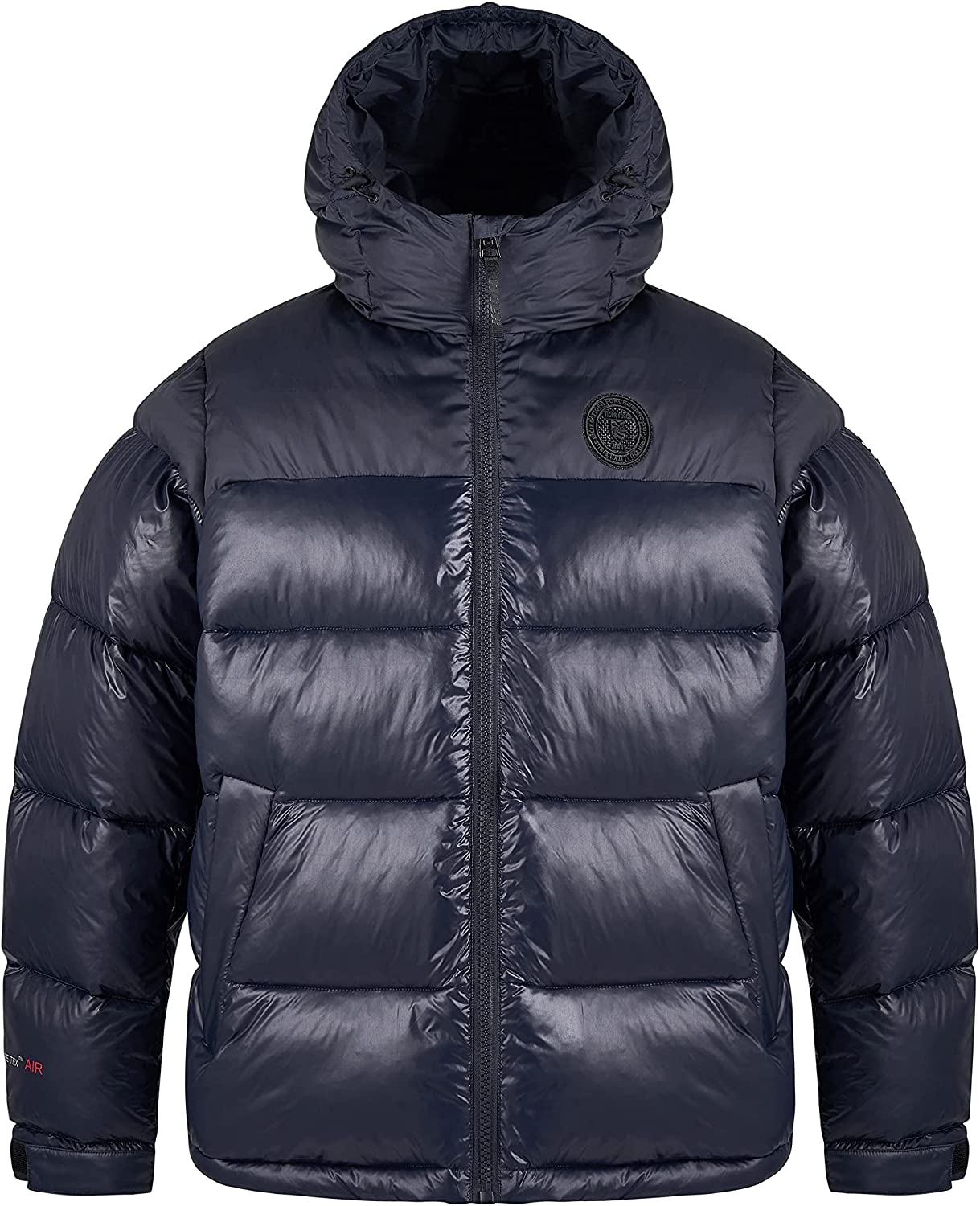 TIGER FORCE Men's Hooded Puffer Jacket Water resistant Heavyweight Sportswear Snow Coat Warm Black Dark Blue