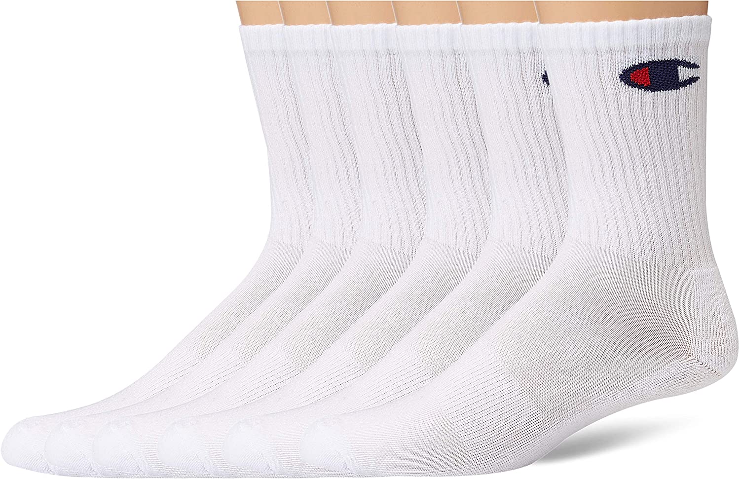 Champion Mens Double Dry Moisture Wicking Logo 6 Or 12 Pack Crew Socks