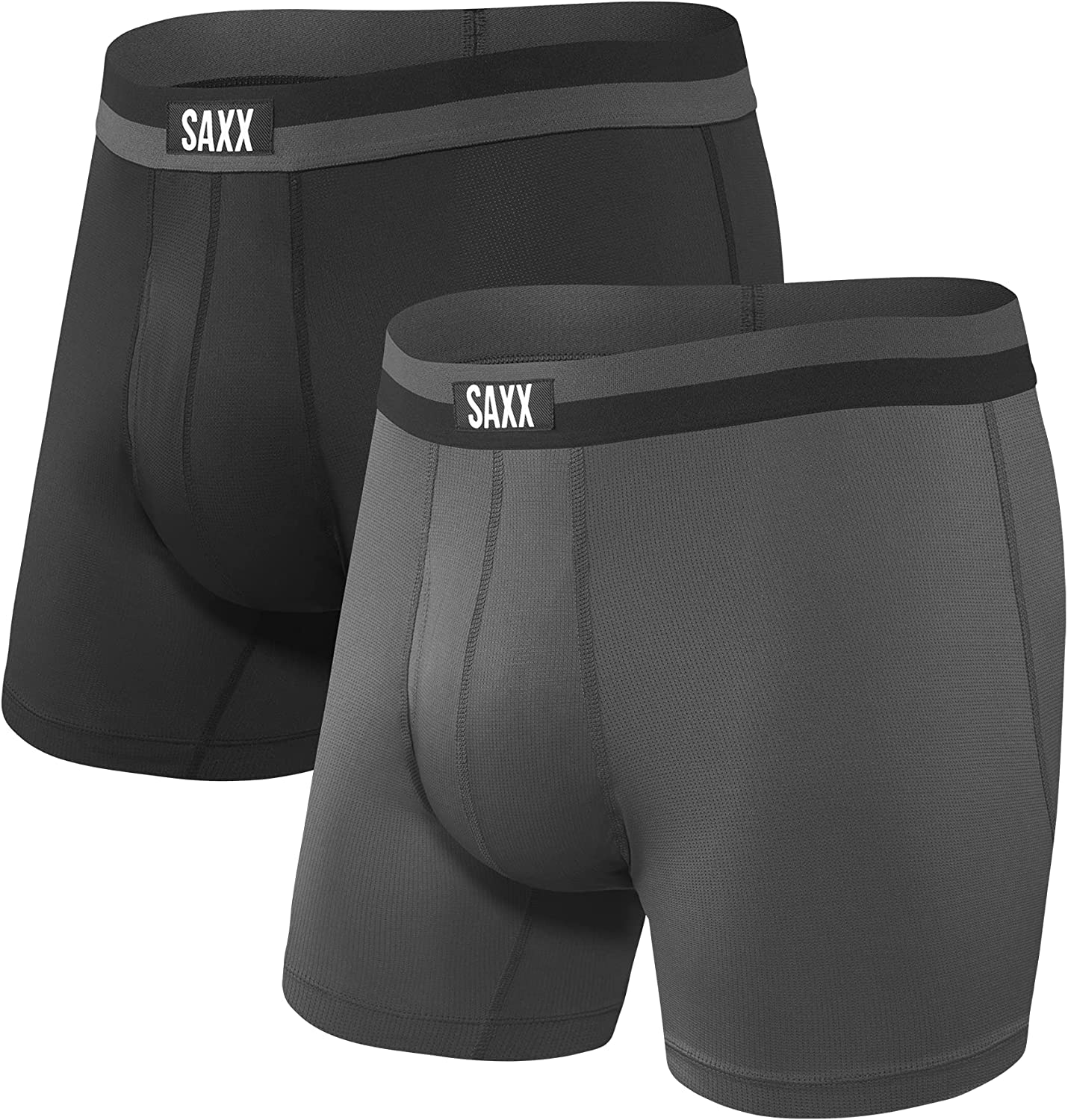 SAXX Men's Underwear - SPORT MESH Boxer Briefs with Built-In Pouch Support – Underwear for Men, Pack of 2