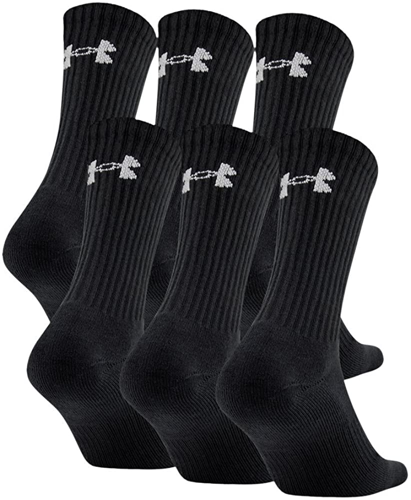 Under Armour UA Charged Cotton 2.0 Crew - 6-Pack LG Black