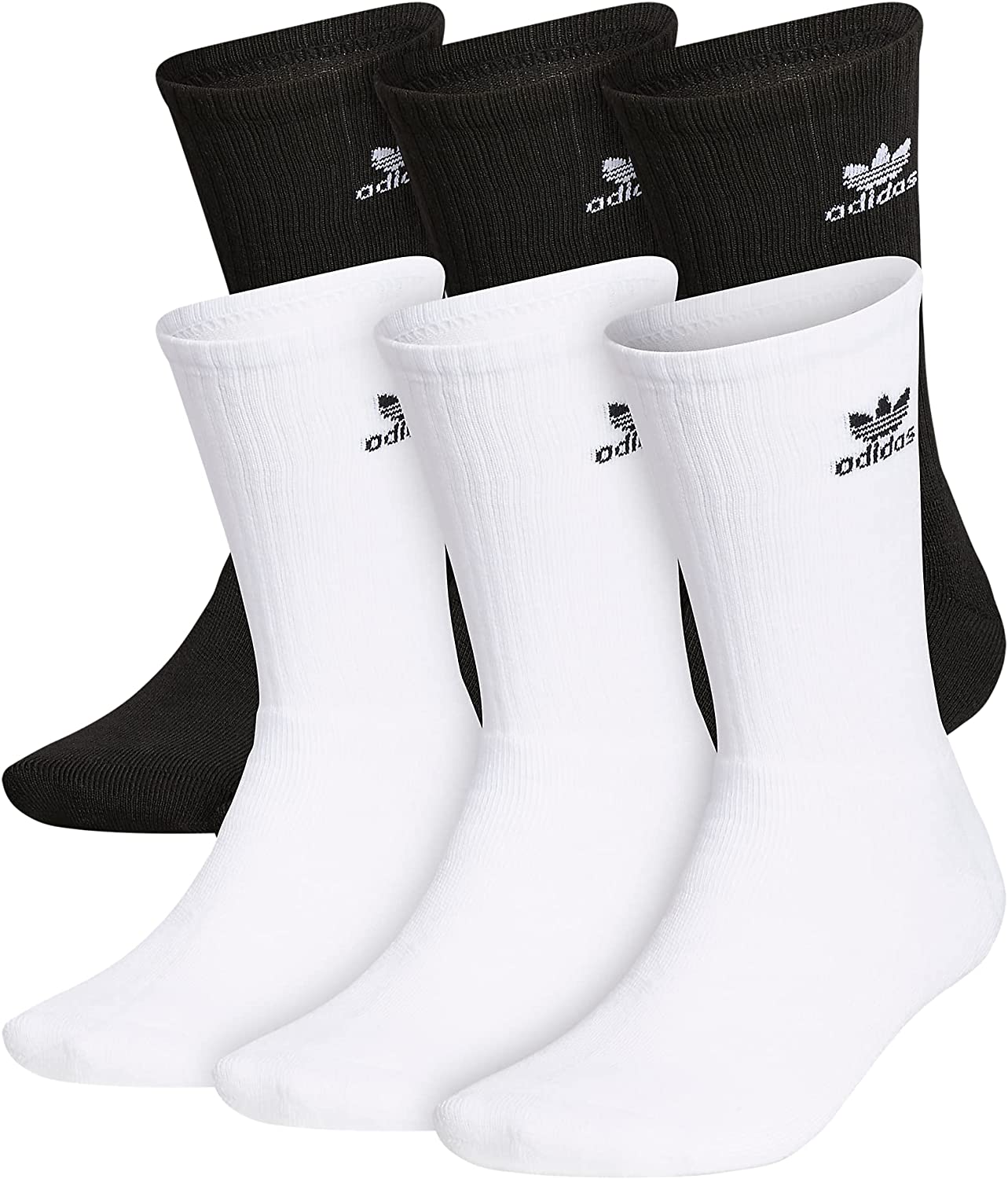 adidas Originals unisex-adult Trefoil Crew Socks (6-pair)