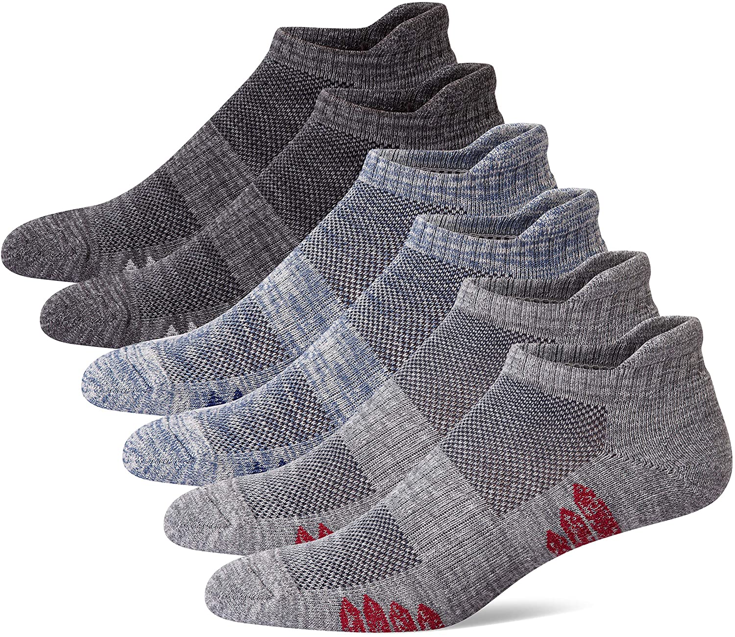 u&i Men's Performance Cushion Cotton Low Cut Ankle Athletic Socks (6-Pack/12-Pack)