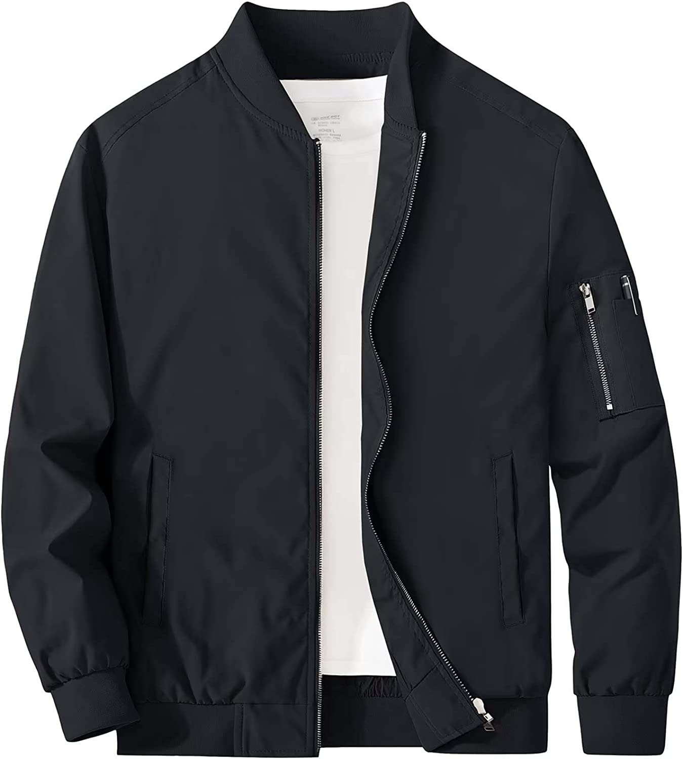 MAGCOMSEN Men's Jacket Lightweight Windbreaker Bomber Jacket Windproof Casual Jacket Outwear with 5 Pockets