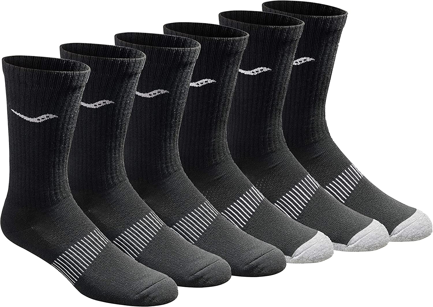Saucony Men's Multi-pack Mesh Ventilating Comfort Fit Performance Crew Socks