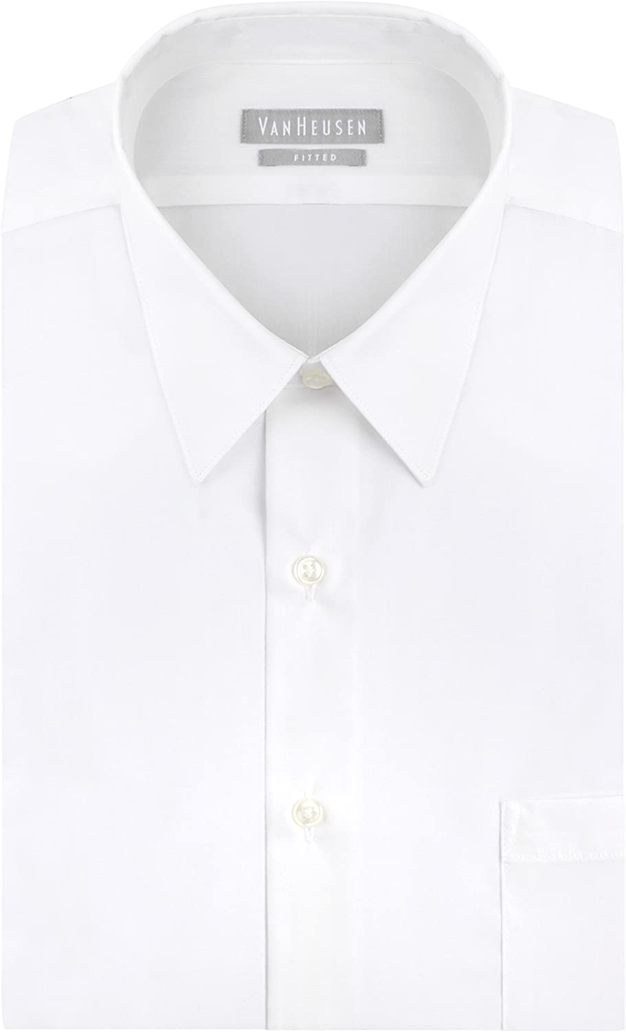 Van Heusen Men's Dress Shirt Fitted Poplin Solid
