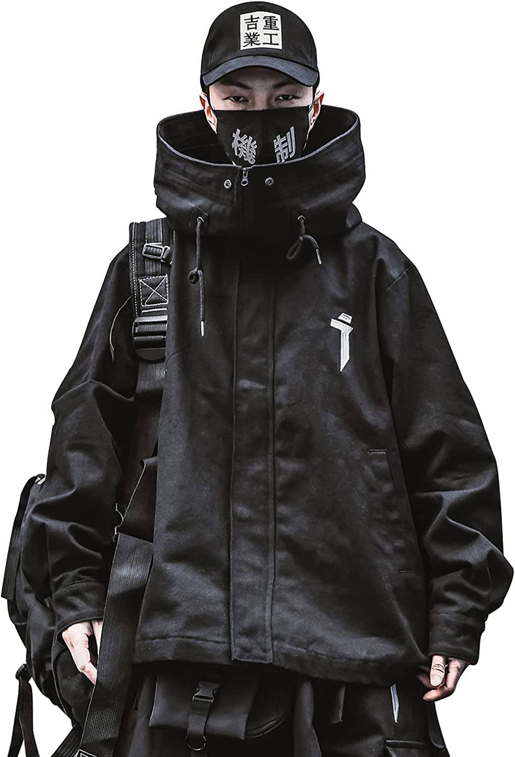 Niepce Inc Japanese Streetwear Zip Up Windbreaker Jacket for Men