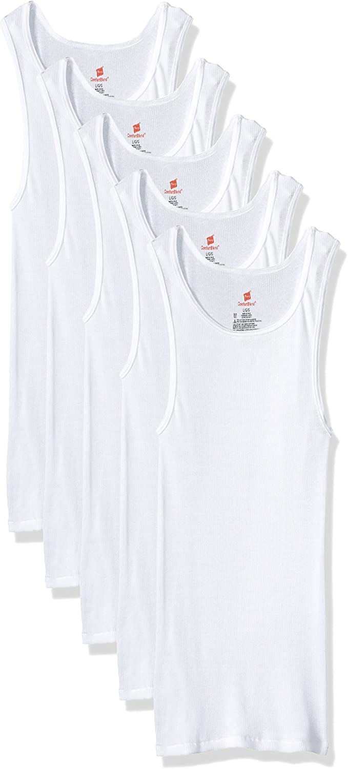 Hanes Ultimate Men's 5-Pack Comfortblend Tank with FreshIQ